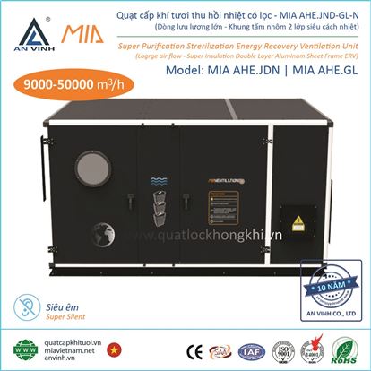 Quạt cấp khí tươi thu hồi nhiệt - Dòng công nghiệp MIA AHE.JDL | MIA AHE.GL (900-50000m3/h)