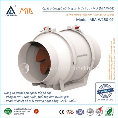 Quạt thông gió nối ống 2 tốc độ MIA-W150-01